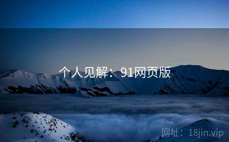 个人见解:91网页版
