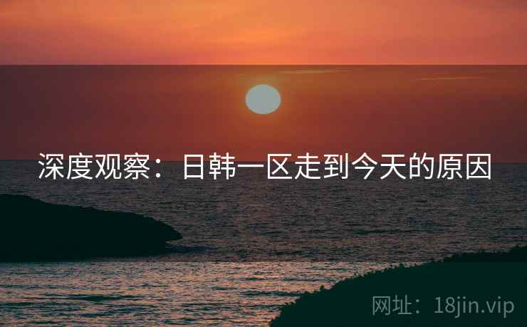 深度观察:日韩一区走到今天的原因